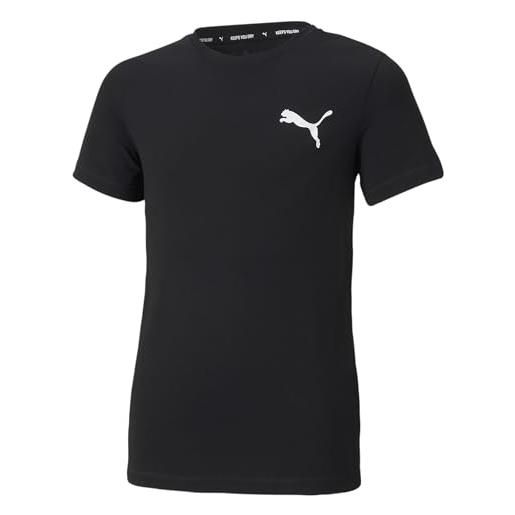 PUMA active small logo tee b, maglietta a maniche corte ragazzo, nero (puma black), 164