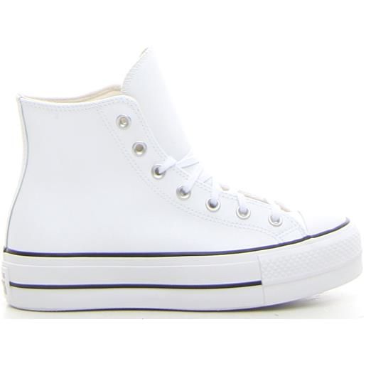 CONVERSE ctas lift hi sneaker con platform bianco nero - donna - bianco nero