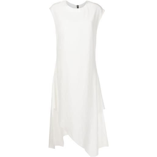 Uma | Raquel Blay abito midi smanicato asimmetrico - bianco