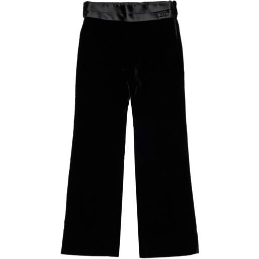 DSQUARED2 KIDS pantaloni con dettaglio satinato - nero