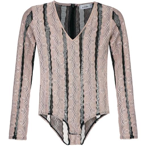 Amir Slama body a righe - toni neutri