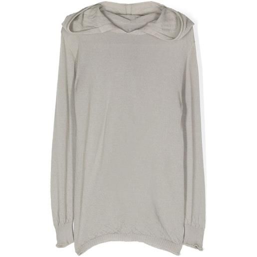 Rick Owens Kids top con cappuccio - grigio