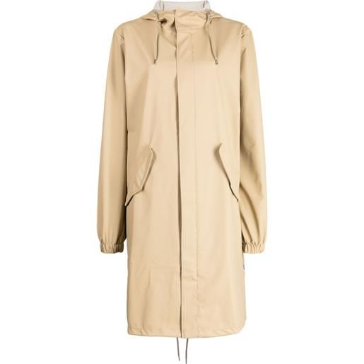 Rains parka impermeabile con orlo a coda di pesce - toni neutri