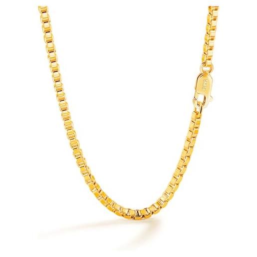 Collana con catena a grano placcata in oro 18k: elegante girocollo in alloro fai da te per realizzare gioielli - Italia