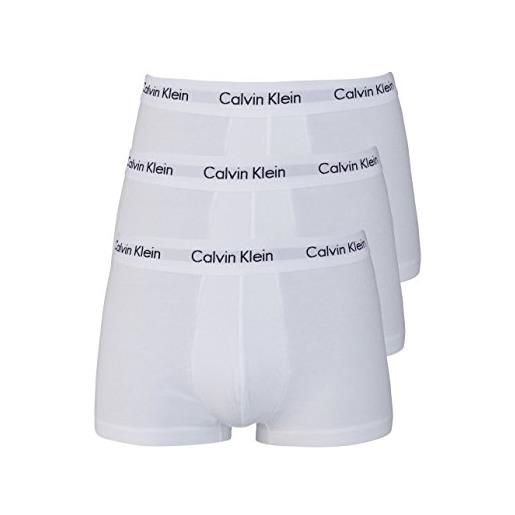 Calvin Klein boxer costume da uomo vita bassa 3-pack, bianco piccolo