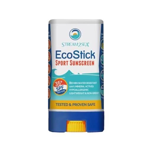 STREAM 2 SEA eco. Stick crema solare spf 35 stick minerale | crema solare resistente al sudore e all'acqua | protezione solare biodegradabile e sicura (eco. Stick sport)
