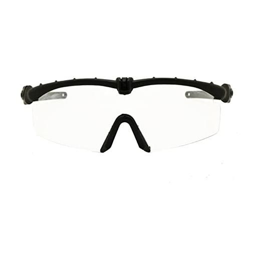 EnzoDate polarizzato esercito occhiali da sole balistica militare occhiali uomo telaio 3/4 lente combattimento guerra gioco eyeshields(nero, 3 obiettivi)