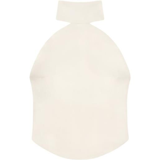 Courrèges top smanicato ellipse a collo alto - toni neutri