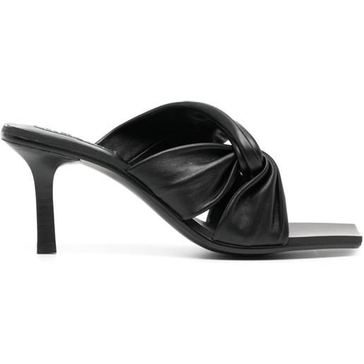 Senso mules mila in pelle - nero