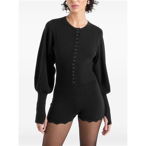 Manière De Voir tuta corta michele in maglia con bordo a smerlo - nero