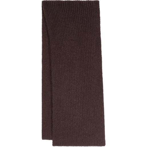 DRIES VAN NOTEN sciarpa in lana a coste - marrone