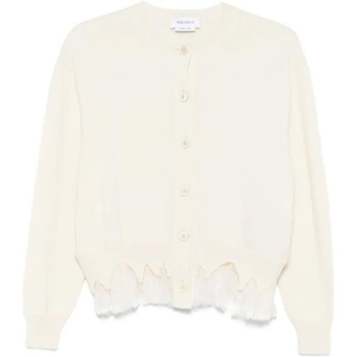 Alexander McQueen cardigan con rifinitura in pizzo - toni neutri