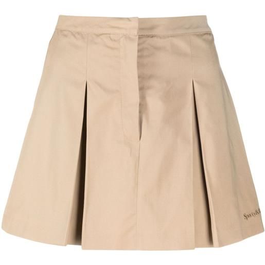 Sporty & Rich minigonna con ricamo logo - toni neutri
