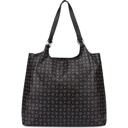 POLLINI tote bag heritage soft relief - nero