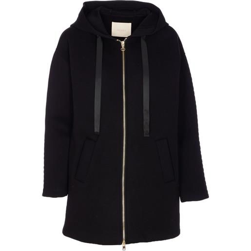 TWINSET cappotto con cappuccio - nero
