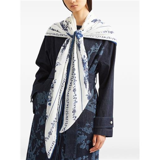 ERDEM sciarpa con stampa - bianco