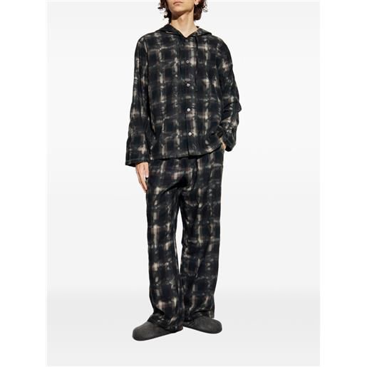 Diesel pigiama set-orlando-utility a quadri con cappuccio - grigio