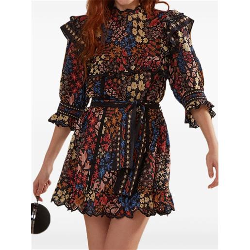 FARM Rio abito corto jujus garden a fiori - nero