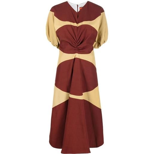 colville abito midi con design color-block - marrone