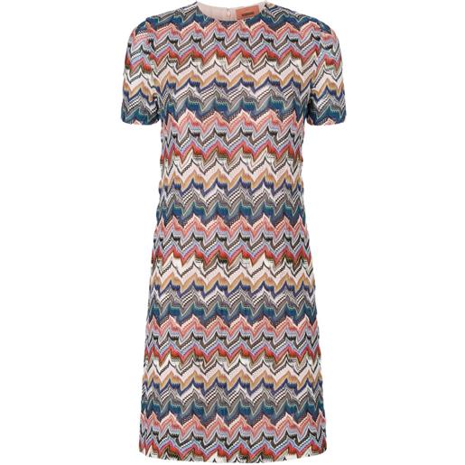 Missoni abito corto zigzag lamé - rosa