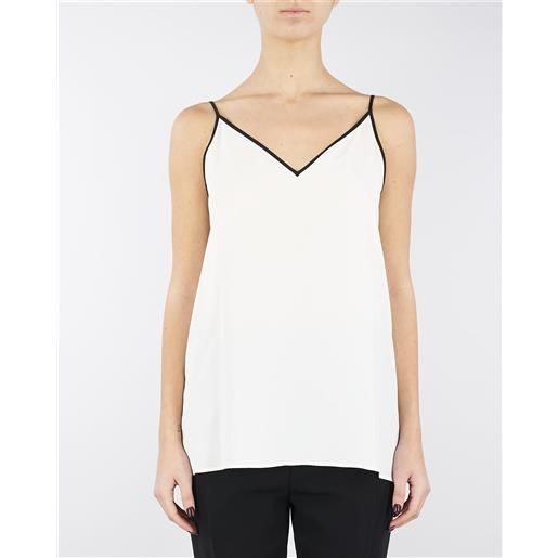 SIMONA CORSELLINI top avorio-nero con profili a contrasto