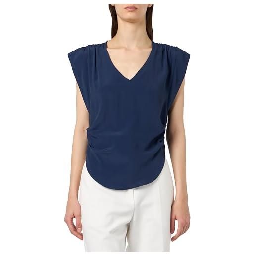 Pinko melpomene maglia crepe de chine t-shirt, g57_blu cerimonia, 40 donna