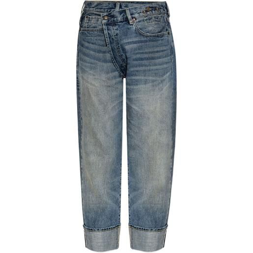 R13 jeans con design a incrocio - blu