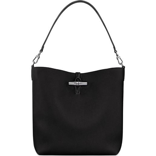 Longchamp borsa a spalla le roseau media - nero