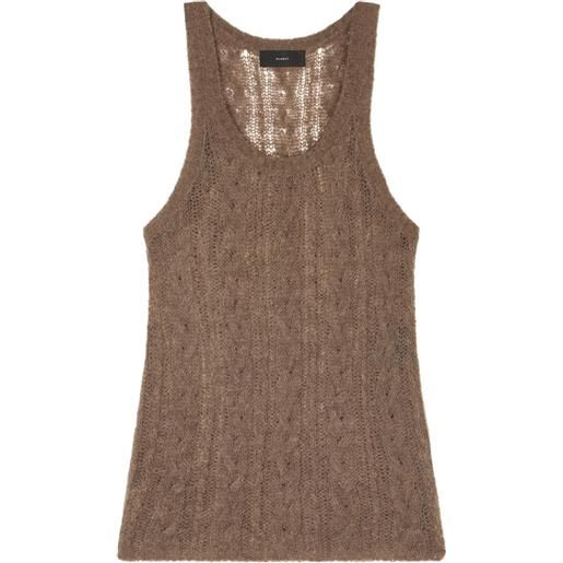 Alanui canotta desert drift in maglia - marrone