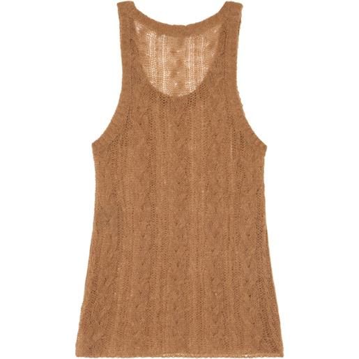 Alanui canotta desert drift in maglia - marrone