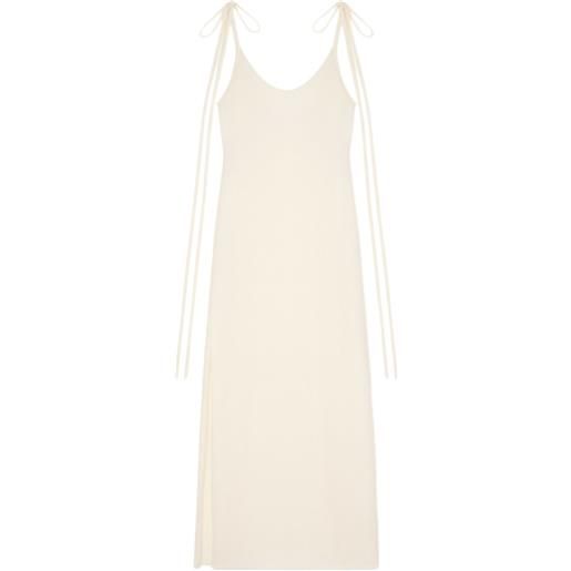 Alanui abito finets lungo con spacco laterale - bianco