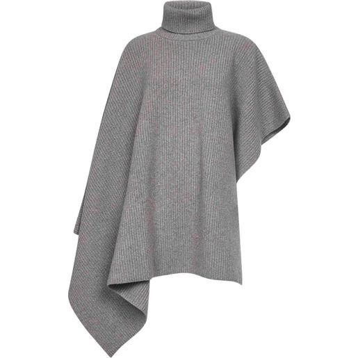 Stella McCartney poncho asimmetrico a collo alto - grigio