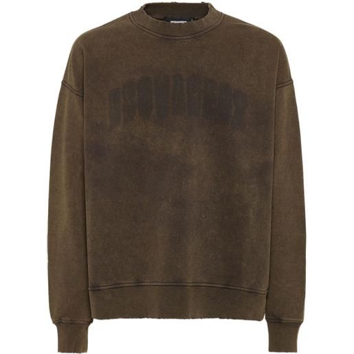 DSQUARED2 felpa con stampa logo - marrone