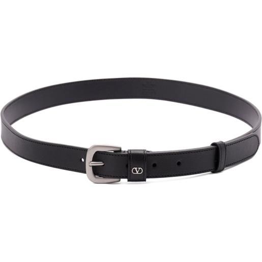 Valentino Garavani cintura in pelle con placca logo - nero