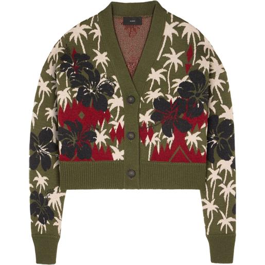 Alanui cardigan hibiscus bloom - verde