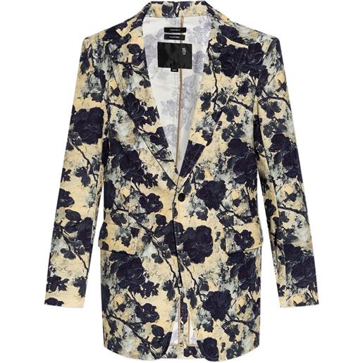 R13 blazer monopetto a fiori - nero