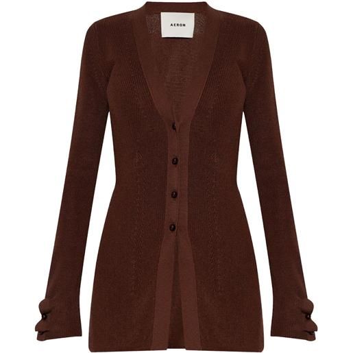 AERON cardigan lungo baxter - marrone