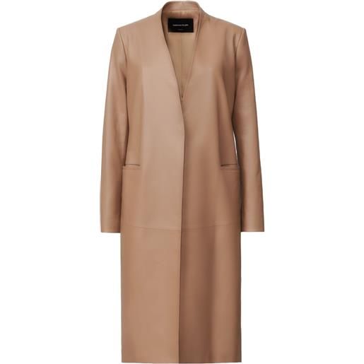 Fabiana Filippi cappotto in pelle - marrone