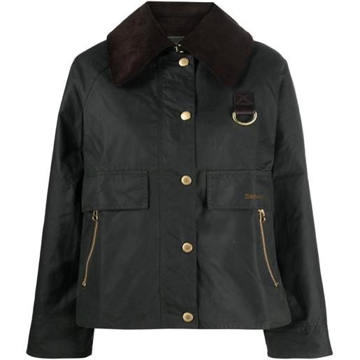 Barbour giacca oversize con ricamo - verde