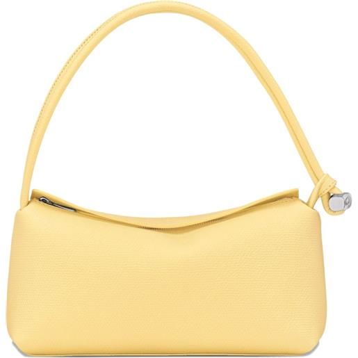 Longchamp borsa a spalla le roseau in pelle - giallo