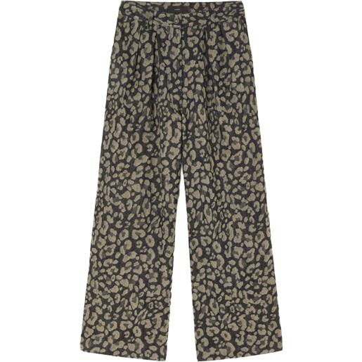 Alanui jeans seattle leopardati con pieghe - toni neutri