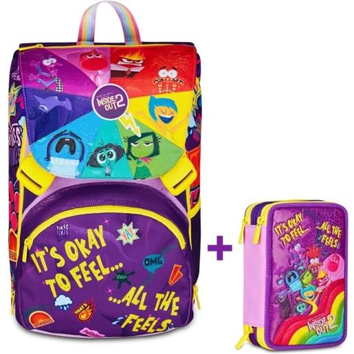 Zaino scuola seven sdoppiabile big inside out 2 + astuccio 3 zip