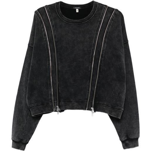 R13 felpa con zip - nero