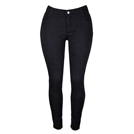 Upnsuces jeggings donna, cotone denim pantaloni skinny donna washed dritto vita media con tasche per lavoro e casual pantaloni donna curvy