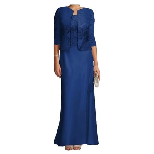 JIAJUPA abiti da madre della sposa con giacca per matrimonio, abito lungo taglia forte per madre dello sposo, abito per ospite di nozze, rosa polvere, 48