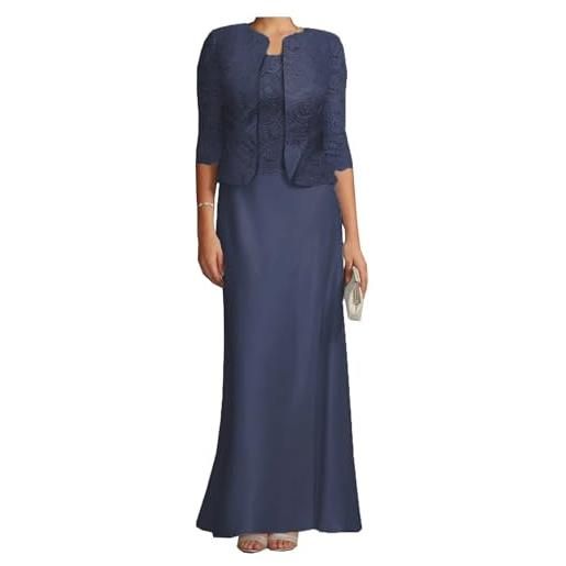 JIAJUPA madre della sposa abiti con giacca per matrimonio lungo plus size madre dello sposo abito da sposa guest gown, blu reale, 60