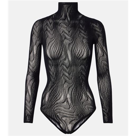 Wolford body in mesh trasparente