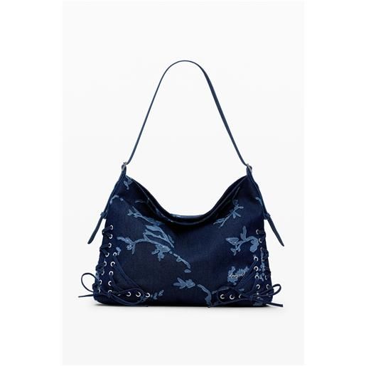 Desigual borsa media in denim devoré