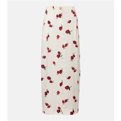 Khaite gonna lunga lucian in twill con stampa