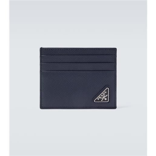 Prada portacarte in pelle saffiano con logo